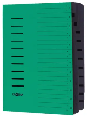 Produktbild von PAGNA Ordnungsmappe 24122-03 DIN A4 12Fächer A-Z/1-12 grün