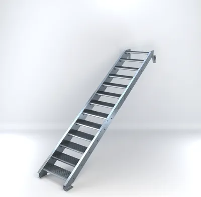 Produktbild von Stahltreppe 13 Stufen bis Höhe 260 cm, Laufbreite : 70 cm kein Geländer ST 1 (31 / 31 mm)