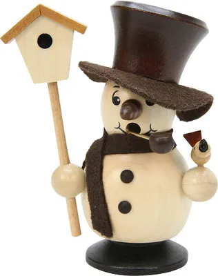 Produktbild von Schneebub mit Vogelhaus natur (10,5cm) Räuchermann von Christian Ulbricht