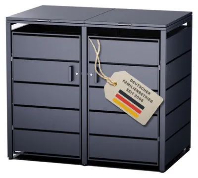 Produktbild von Mülltonnenbox Verkleidung 2er Anthrazit