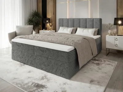 Produktbild von Tiliani B&B Home Boxspringbett Tiliani, 200x200 cm, Grau, ruhige Formensprache und wohnliche Ausstrahlung für moderne und klassische Schlafzimmer