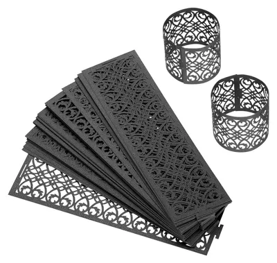 Serviettenringe aus Papier, 50 Stück, schwarz, 13,5 x 4 cm