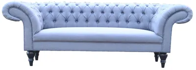 Produktbild von Dreisitzer Design Couch Polster Sitz Sofas Textil Sofa 3Sitzer Chesterfield Blau