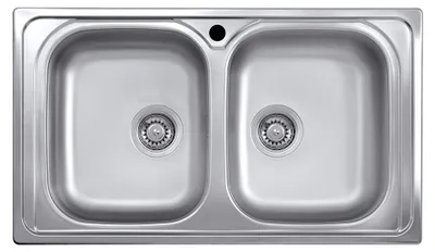 Immagine prodotto di Lavello incasso cucina acciaio 86x50 cm due vasche SA322