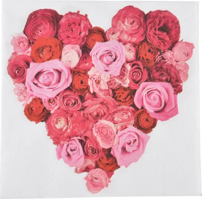 Image de Lot de 20 serviettes papier Coeur roses