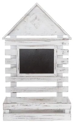 Produktbild von Casa Padrino Landhausstil Shabby Chic Wandhängeschrank Antik Weiß 60 x 21 x H. 38 cm - Handgefertigter Hängeschrank mit Kreidetafel
