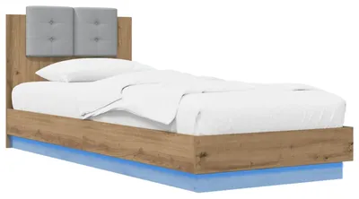 Produktbild von vidaXL Bettgestell mit Kopfteil Kunsthandwerk Eiche Holzwerkstoff