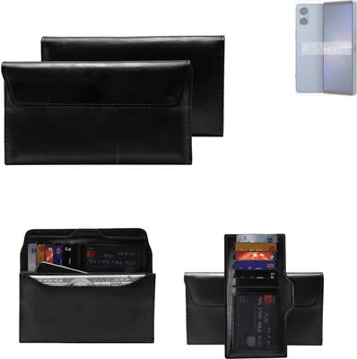 Produktbild von K-S-Trade Handy Hülle kompatibel mit Sony Xperia 5 V Schutz Hülle Tasche Schutz Case Handytasche Kunstleder schwarz, 1x