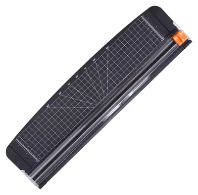 Imagen del producto de Omgoods - Cortapapeles de 42 cm - Cortapapeles deslizante - Herramienta de corte multifuncional - Diseño fácil de usar - Sistema de seguridad automático - Ideal para manualidades - Cortador de papel