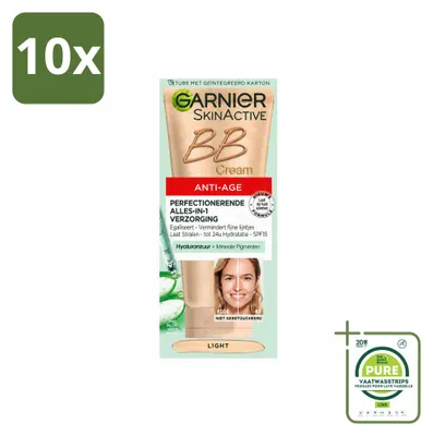 Produktbild von 10 x Garnier SkinActive Anti-Aging BB Cream Light - Getönte Tagescreme 50 ml - Großpackung - 10 Stücke