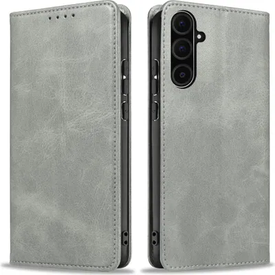 Produktbild von Handyhülle für Samsung Galaxy A36 5G Kunstleder Flip Cover Hülle Handytasche Case Kartenfach Farbe: Grau