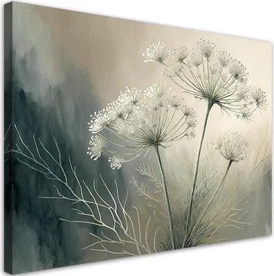 Produktbild von Leinwandbild Pflanze botanische Abstraktion 100x70 Feeby Beige bild für die wand bereit zum aufhängen