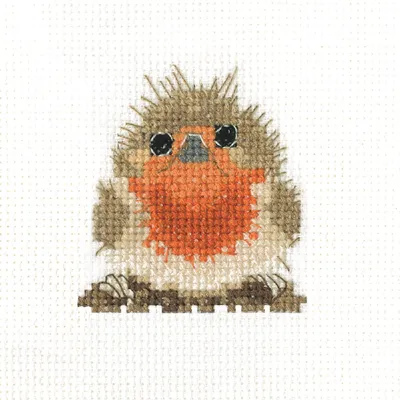 Obrázek produktu pro Heritage cross stitch set Aida "Rufus Robin (A)", počítaný vzor, SHRU1663-A, 5,5x6cm