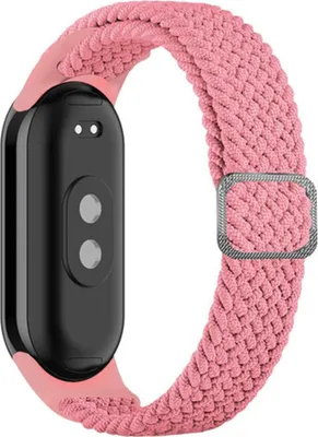 Image de Bracelet en tissu tressé compatible avec Xiaomi Mi Band 8 Bracelet rose