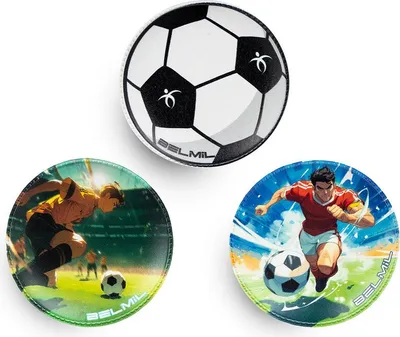 Produktbild von Belmil Patches mit Klettverschluss Set 3-teilig- kompatibel mit Schulranzen Maxi, Maxi Plus, Compact "I love Football"