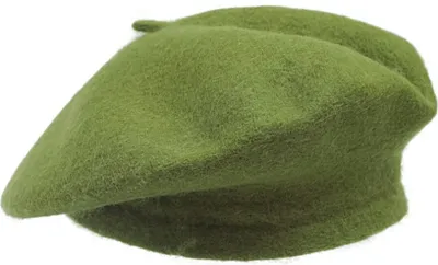 Produktbild von Damen Baskenmütze Klassische Franzosenmütze Wollmütze Barett Hut Kappe Vintage - OLIVE