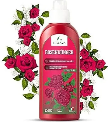 Produktbild von LERAVA® Rosendünger flüssig - 700ml x 2 - mit Dosierkappe – für eine reiche und langanhaltende Blüte - mit chelatierten spurenelemente