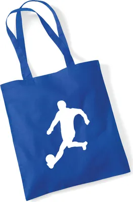 Produktbild von Huuraa Jutebeutel Fußball Soccer 10 Liter Bright Royal Baumwolle Tasche Geschenkidee