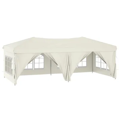 Obrázek produktu pro Skládací party stan s bočními stěnami krémový 3 x 6 m