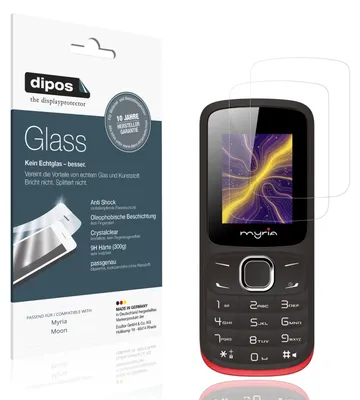 Produktbild von 2x Schutzfolie für Myria Moon - Anti-Shock 9H Folie dipos Glass Kunststoffglas