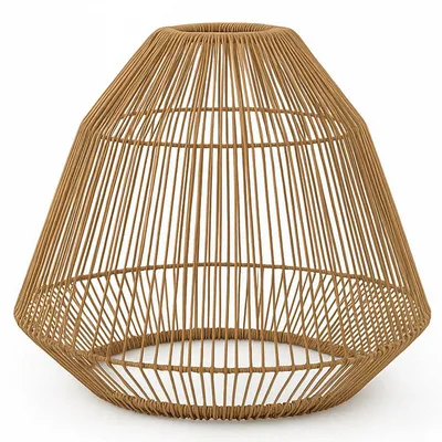 Zdjęcie produktu dla Abażur w stylu boho, wykonany z naturalnego, plecionego polirattanu, model Maya, wysokość 39 cm