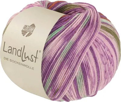 Produktbild von Lana Grossa Landlust DIE SOCKENWOLLE 100 g 4-fach Sockenwolle von Lana Grossa und Landlust 420 m Farbe 611 - Orchidee/Braun/Maigrün/Ecru/Rosé/Oliv