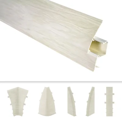 Produktbild von PVC Sockelleisten Sparpakete Fußbodenleisten 23x65mm Modern Kabelkanal