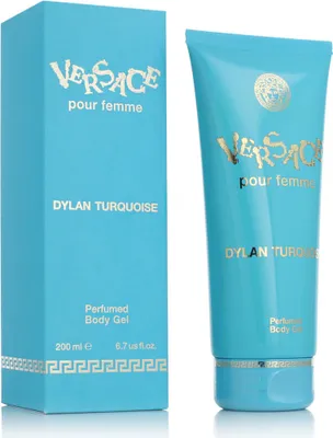 A product shot of a turquoise body gel tube and its packaging box.