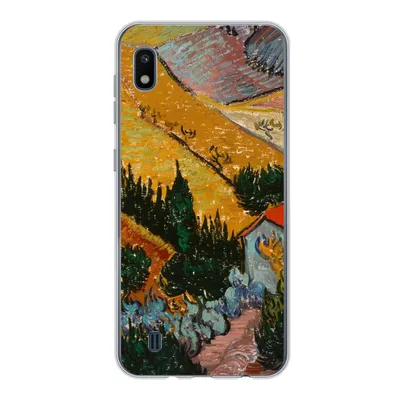 Produktbild von MuchoWow® Handyhülle Schutzhülle Hülle für Samsung Galaxy A10 Landschaft mit einem Haus und einem Ackerbauern - Vincent van Gogh Silikon Softcase Handy Hülle - Schutzhülle