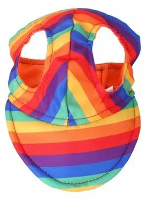Immagine prodotto di Cappellino per cani con paraorecchie arcobaleno, cappellino estivo per cani, taglia 29-35 cm