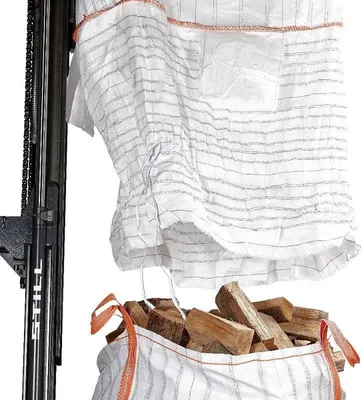Produktbild von 5x Belüfteter Sack für Rundholz | Holzsack mit Auslaufschürze | Traglast bis zu 1,5t