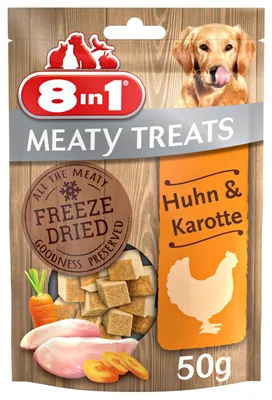 Productafbeelding van 8in1 Hartige Snacks, gedroogde hondensnacks, kip en wortel, 50 g