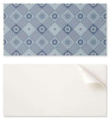 Obrázek produktu pro Dekorativní vinylová deska s grafikou, vhodná do kuchyně nebo koupelny, rozměry 100 x 50 cm, geometrické mozaikové vzory