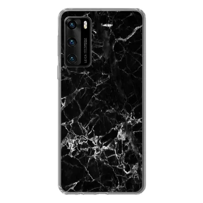 Produktbild von MuchoWow® Handyhülle Schutzhülle Hülle für Huawei P40 Marmor - Stein - Schwarz Silikon Softcase Handy Hülle - Handytasche