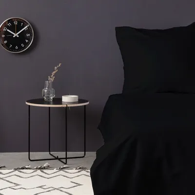 Produktbild von L'Essentiel Linge de Maison, Hochwertiges Satin Bettwäsche Set (1 Stück), Schwarz, 135 x 200 cm | 100% Baumwollsatin, 125 gr/m², 210 Fäden | Maschinenwaschbar bei 30 °C, Elegant und Komfortabel.