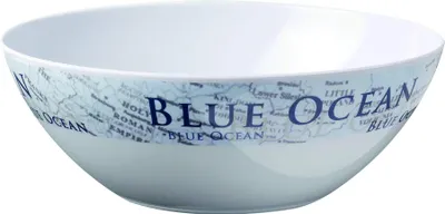 Salatschale aus Melamin, 23,5 cm, Blau Ocean, spülmaschinenfest