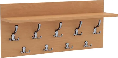 Obrázok produktu pre AKKE Bavaria Buche Horizontaler Garderobe VERTI - CHROM haken BxH: 80x40 cm