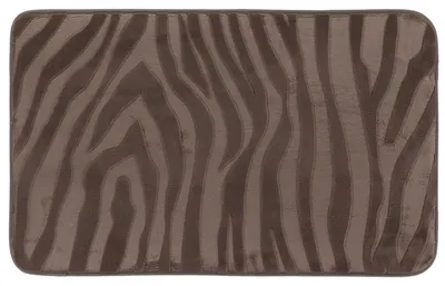 Zdjęcie produktu dla DYWAN DO ŁAZIENKI TENDANCE: Mata pod prysznic, mata łazienkowa, 45 x 75 cm, kolor taupe, wzór zebry