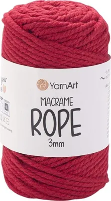 Obrázok produktu pre Yarn Art Macrame Rope 3 mm 63 m 773 Red Špagát