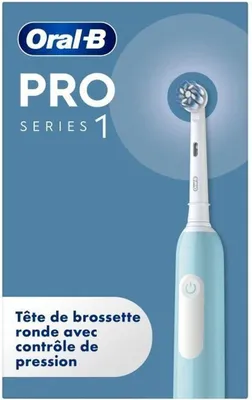 Product packaging for an Oral-B electric toothbrush.