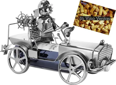 Obrázek produktu pro BRUBAKER Držák na láhve vína Hasičské auto Kovová socha s dárkovou kartou