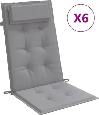 Produktbild von Hochlehner-Auflagen 6 Stk. Grau Oxford-Gewebe