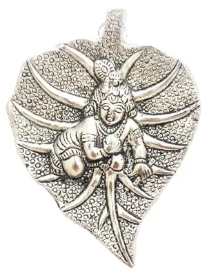 Metall-Wandaufhängung mit Blattmotiv, 17x13x1 cm, weiß