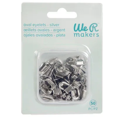 Produktbild von 50 ovale Ösen – 50 silberne ovale Ösen – We R