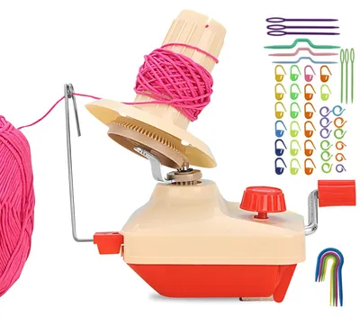 Wollhaspel mit Dispenser, Rollmaschine, Maschenmarkierer, Kunststoffnadeln
