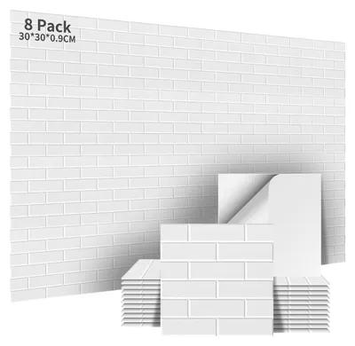 Produktbild von Akustikpaneele selbstklebend, 8 Stück, 30x30x0,9 cm, Wandpaneele für Raumakustik