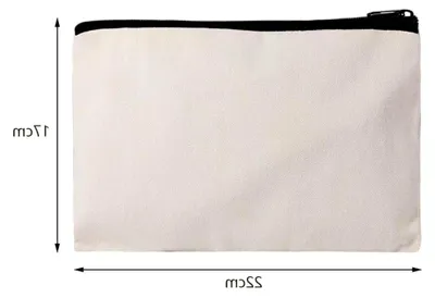 Produktbild von 10 Stück DIY Leere Stoffbeutel mit Reißverschluss, Segeltuchtasche für Kosmetik und große Federmäppchen