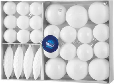 Produktbild von MAGICHOME WEIHNACHTSKUGELN, 31 St., weiß, gemischt
