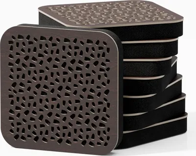 Obrázek produktu pro balení 8 kusů - Mini akustický panel s tlumením zvuku | 23 x 23 cm | Barva: (Wenge, ENRIA)