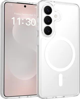 Image de Coque magnétique pour Samsung Galaxy S26, compatible avec MagSafe, dos mat translucide, coque de protection antichoc transparente